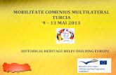 MOBILITATE COMENIUS MULTILATERAL TURCIA 9 – 13 MAI …• Prezentare de costume, muzică și dansuri tradiționale specifice fiecărei tări • Participarea la o lecție de istorie