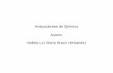 Antecedentes de Química Autora: Violeta Luz María Bravo …profesores.dcb.unam.mx/users/violetabh/Notas/Antecedent... · 2006-03-31 · 4. En un átomo neutro, la cantidad de protones