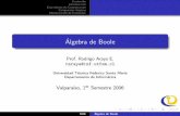 Álgebra de Boole - DCCUChileclgutier/Capitulo_3.pdfContenido Introduccion Expresiones de Conmutaci´on Compuertas Logicas Minimizacion de Funciones Algebra de Boole´ Prof. Rodrigo