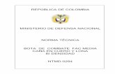 MINISTERIO DE DEFENSA NACIONAL NORMA TÉCNICA BOTA DE … · 2019-02-01 · republica de colombia ministerio de defensa nacional bota de combate fac media caÑa en cuero y lona bi