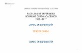 FACULTAD DE ENFERMERIA HORARIOS CURSO ACADÉMICO 2016 – 2017 GRADO … · 2016-06-05 · TERCER CURSO GRADO EN ENFERMERÍA . 2 CURSO TERCERO. PRIMER SEMESTRE 26 de Septiembre 2016
