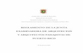 Reglamento de la Junta Examinadora de …...Reglamento de la Junta Examinadora de Arquitectos y Arquitectos Paisajistas de Puerto Rico 29 de junio de 2009 11 de los Arquitectos, Ingenieros,