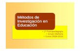 Métodos de Investigación en Educación...Tema 5: Medidas de tendencia central MÉTODOS DE INVESTIG. EN EDUCACIÓN 2. La mediana Es el valor que divide a la distribución en dos partes