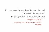 Proyectos de e-ciencia con la red CUDI en la UNAM: El ... · Alejandro Ayala Instituto de Ciencias Nucleares UNAM Proyectos de e-ciencia con la red CUDI en la UNAM: El proyecto T1