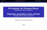 El teorema de Freiman-Ruzsamatematicas.uam.es/~fernando.chamizo/supervision/TFM/files/DEAVinuesaslides.pdfPresentacion El teorema de Freiman-Ruzsa Espacios pequenos˜ entre primos