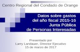 Datos sobre gastos del año fiscal 2015-16 Junta Pública de … · 2017-03-15 · de Personas Interesadas Presentado por Larry Landauer, Director Ejecutivo 15 de marzo de 2017 Centro