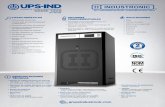 UPS-IND - Industronic · Acero con pintura epóxica electrostática horneada 800 x 800 x 1600 Externo 660 x 820 x 1600 Doble conversión en línea (online) Tipo SCR de 6 pulsos con