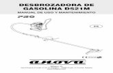 DESBROZADORA DE GASOLINA D521M - Anova · 2019-02-12 · Esta herramienta es una desbrozadora de gasolina y ha sido diseñada para ser utilizada por una sola persona en trabajos forestales.