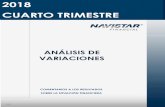 2018 CUARTO TRIMESTRE - Navistar · agregado pendiente de acreditar y al incremento de los depósitos en garantía por crØditos ... amortización de activos intangibles ajustada