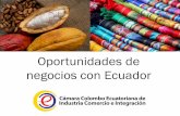 Oportunidades de negocios con Ecuador · 42 3.1 Oportunidades de negocio en Ecuador - Inversión *Fuente: PROECUADOR Para nuevas empresas fuera de las áreas urbanas de Quito y Guayaquil.