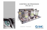 CONTROL DE PROCESOS IPC-201 C...- Regulador de presión con manómetro. - Válvula de seguridad (2 bar) Botonera de mando: - Pulsadores: marcha, paro, reset. ... -Apertura superior
