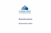 Reestructura - Casas GEOstorage.casasgeo.com/presenta/Reestructure Presentation 20151117 (Esp).pdf · Los proyectos no rentables no serán parte de GEO en el futuro (se harán daciones