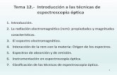Tema 12.- Introducción a las técnicas de espectroscopia óptica 12.pdf · 2018-12-07 · En las ondas electromagnéticas varían dos cosas: la fuerza eléctrica y la fuerza magnética