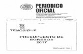 PRESUPUESTO DE EGRESOS·. 2017periodicos.tabasco.gob.mx/media/periodicos/7761_C.pdf · Presupuesto de Egresos Municipal 2017. El marco de la aplicación de la técnica del Presupuesto