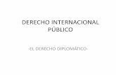 DERECHO INTERNACIONAL PÚBLICO · 2016-11-14 · DERECHO DIPLOMATICO Y CONSULAR: • La diplomacia.-es un instrumento esencial para la cooperación internacional entre Estados y la