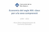 Economia del segle XXI: claus per a la seva comprensió · 2019-03-07 · Economia del segle XXI: claus per a la seva comprensió UOM –2012 Xisco Oliver (Departamento de Economía
