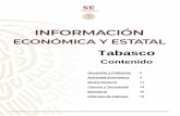 Tabasco - gob.mx · Tabasco ocupó el 15º lugar por el valor de sus exportaciones, que alcanzaron un monto de 6,633,584 miles de dólares*, lo que representó el 1.9% a nivel nacional.