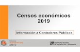 CENSOS ECONÓMICOS 2019 · Censos económicos La unidad de observación es el establecimiento, el cual permite referenciarlainformacióneconómicaal espaciogeográficoendondesellevan