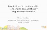 Envejecimiento en Colombia: Tendencias demográficas y … · 2012-11-09 · El mercado de trabajo y las pensiones • Niveles de participación en el mercado laboral, la calidad