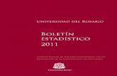 Boletín estadístico 2011 · • Fomentar la cultura y la cooperación internacional e intercultural en función de promover la interacción con grupos y redes académicos nacionales