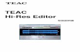 TEAC Hi-Res EditorHi-Res Editor」からソフトウェアのバージョンを表示します。また、「Licenses」はHelpメニュー内に表示されます。3 Audio Driver設定表示部（Windows