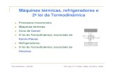 Máquinas térmicas, refrigeradores e 2a lei da Termodinâmica · 2012-08-11 · Processos irreversíveis. Máquinas térmicas. Ciclo de Carnot 2a lei da Termodinâmica: enunciado