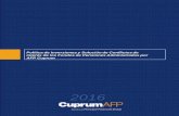 2016 - Cuprum · A.6 Cartera representativa (“Benchmarking”) 5 B. Tipos de riesgo considerados 6 C. Política de administración según tipo de riesgo 9 D. Criterios generales