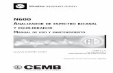 ANAlizAdor de espectro y equilibrAdor - CEMB · Vibration equipment division CEMB S.p.A. Via Risorgimento, 9 23826 MANDELLO del LARIO (Lc) Italy N600 ANAlizAdor de espectro bicANAl