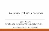 Corrupción, Colusión y Clemencia - Argentina · 2017-11-02 · Economía de la corrupción Regulación, instituciones y tamaño del estado Regulación : en general, las propuestas
