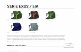 SERIE EXOS / EJA · Bienvenidos a Osprey. Nos enorgullecemos de crear las mochilas y bolsos . más funcionales, duraderos e innovadores para tus aventuras. Consulta este manual de