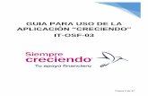 GUIA PARA USO DE LA - Creciendocreciendo.com.mx/COLOCACION/SINCRONIZACION/App/Manual_Usuario.pdf · Aplica para la gestión de las etapas de referenciación y consolidación en grupos