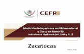 Zacatecas - CEFPZacatecas 3 Indicadores de Pobreza a Nivel Estatal Pobres Moderados Pobres Extremos Población No pobre y No Vulnerable Vulnerables por ingresos Vulnerables por Carencia