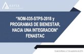 “NOM-035-STPS-2018 y PROGRAMAS DE BIENESTAR, · “NOM-035-STPS-2018 y PROGRAMAS DE BIENESTAR, ... factores de la producción y la justicia social, así como propiciar el trabajo
