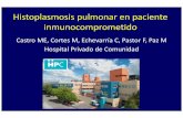 Histoplasmosis pulmonar en paciente inmunocomprometido · 2019-02-19 · instersticial difuso micronodulillar. Sepresentaconfiebre,pérdidadepeso,tos y disnea. Dado que las características
