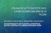 TUMOR SOLITARIO MALIGNO DE LA PLEURA · contradictorios en cuanto a la captación de 18F-FDG, sin embargo la baja captación en tumores malignos puede deberse a su baja actividad