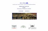 1998 - 2001cna.us.es/images/memorias/MEMORIA_CNA_1998-2001.pdf · magnéticas. Los análisis en curso en el CNA tienen por objetivo la determinación de la estequiometría y espesor