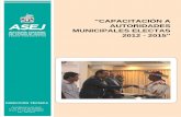 CAPACITACIÓN A AUTORIDADES MUNICIPALES ELECTAS 2012 - … 2012/06.pdf · Les recomendó ser puntuales en el respeto a las leyes, reglamentos y demás disposiciones que delimitan