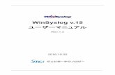 WinSyslog v.15 ユーザーマニュアル...WinSyslog v15 マニュアル Rev1.2 5 更新履歴 このドキュメントの更新履歴は以下の通りです。 版 発行日 更新内容