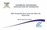 ASAMBLEA ORDINARIA ASOCIACION DE USUARIOS ...hospitalmarinilla.gov.co/images/Presentación_Rendicion...11 PACIENTES CON ENFERMEDADES CRONICAS POR ASEGURADOR DICIEMBRE 2016 ADMINISTRADORA