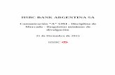 HSBC BANK ARGENTINA SA · • Saldo deudor de partidas pendientes de imputación Asimismo, en la Responsabilidad Patrimonial Computable se computa el capital adicional de nivel dos