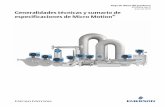 Generalidades técnicas y sumario de especificaciones de ......Medidor Coriolis de gas natural comprimido (CNG) Diseñado específicamente para dispensadores de vehículos de trabajo