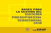 2010 - FINANZAS PÚBLICAS PARA EL DESARROLLO · Dirección de Desarrollo Territorial Sostenible-Subdirección de Finanzas Públicas Territoriales Bases para la Gestión del Sistema