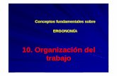 10. Organización del trabajo - jmcprl.net JACA/files/J ERGONOMIA.pdfequipamiento y de los métodos de trabajo, así como, de la organización del trabajo Hay diferentes formas de