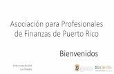 Asociación para Profesionales de Finanzas de Puerto Rico para Profesionales... · COMISIONADO DE INSTITUCIONES FINANCIERAS ASOCIAOO RICO DEL COMISIONADO DE INSTITuc'0NES FINANCIERAS
