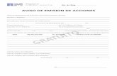 AVISO DE EMISION DE ACCIONES - Registro Mercantil de Guatemala · Datos de Identificación de la persona que firma la presente solicitud: ... Dirección para recibir citaciones y/o
