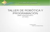 TALLER DE ROBÓTICA Y PROGRAMACIÓN...Taller de Robótica y Programación 11.Utilizar el ordenador como parte de sistemas de control: analizar el sistema que se va a controlar y el