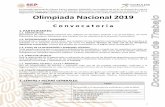 OLIMPIADA NACIONAL 2006 - gob.mx · Olimpiada Nacional 2019 La cual se llevará a cabo conforme a las bases de la presente: C o n v o c a t o r i a 1. PARTICIPANTES: 1.1. DEPORTISTAS:
