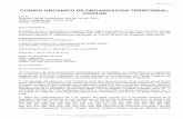 CODIGO ORGANICO DE ORGANIZACION TERRITORIAL, COOTAD · 2019-02-09 · proyecto de Ley - Código Orgánico de Organización Territorial, Autonomía y Descentralización. 2. El Pleno
