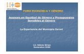 Presentación foro economía y género 2008presupuestoygenero.net/mediapdfpresu/venezuela_simao.pdf · hombres sÓlo alcanzaban el 0.05% del presupuesto (casa de la mujer) lo que