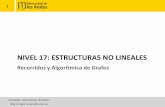NIVEL 17: ESTRUCTURAS NO LINEALES · ISIS1206 –Estructuras de Datos  NIVEL 17: ESTRUCTURAS NO LINEALES Recorridos y Algorítmica de Grafos 1
